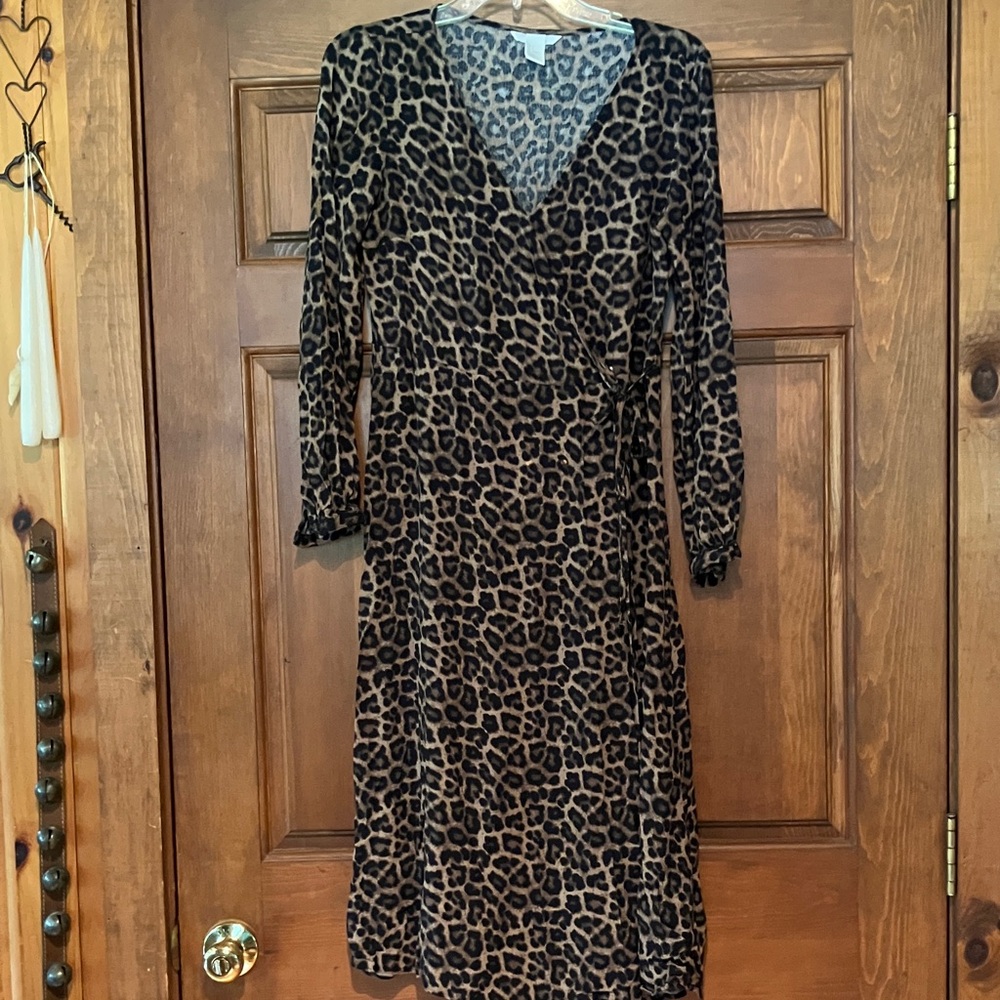 Leopard Print Wrap Dress